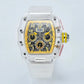 six-pin multi-functional running second engraving hollow quartz watch - Inspirational Watches
