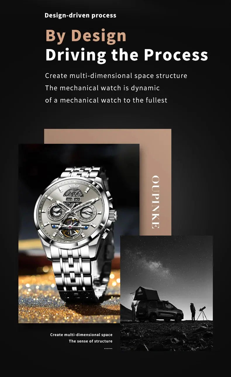 Automatic Luxury Waterproof Hollow Skeleton Watch - Inspirational Watches