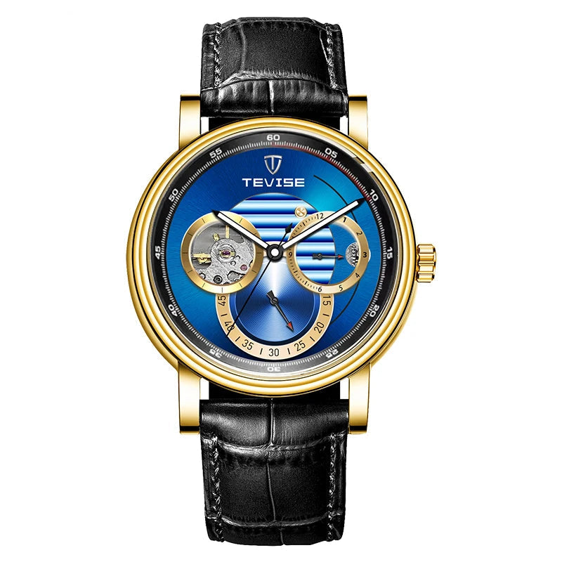 Automatic Mechanical Skeleton Watch Leather Strap Inspirational Watches