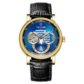 Automatic Mechanical Skeleton Watch Leather Strap Inspirational Watches