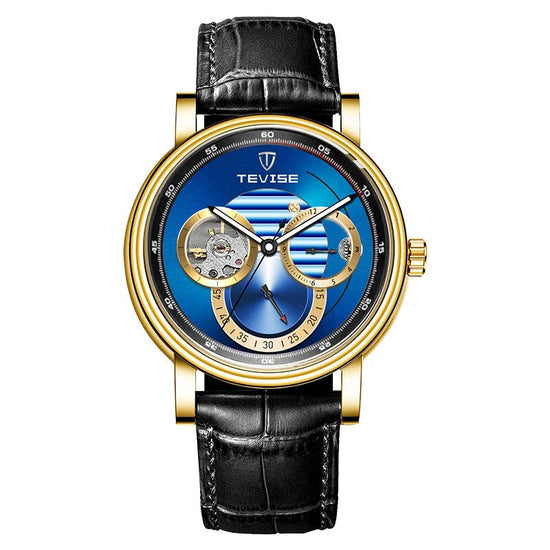 Automatic Mechanical Skeleton Watch Leather Strap Inspirational Watches