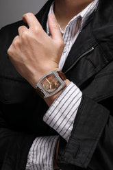 Transparent Automatic Mechanical Watch Men Steampunk Skeleton Luxury Gear Self Winding Leather Mens Clock Watches Montre Homme Inspirational Watches