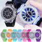 LED Luminous Quartz Watch – Crystal Bezel & Silicone Strap