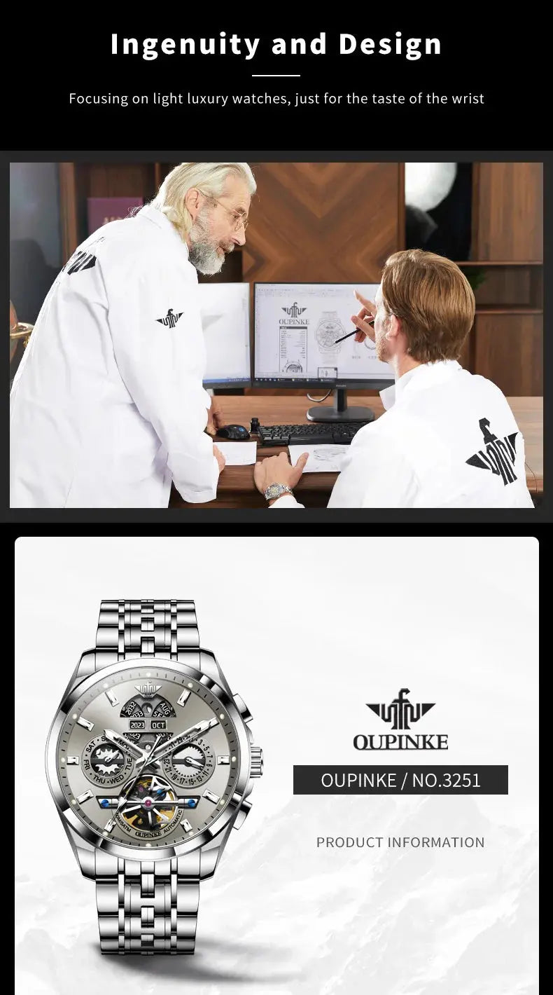 Automatic Luxury Waterproof Hollow Skeleton Watch - Inspirational Watches