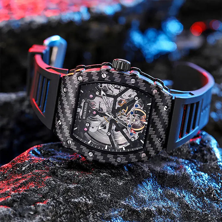 Fully automatic skeleton mechanical watch, fashionable personality, luxury hot men&