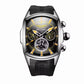 Reef Tiger 316L Stainless Steel Wine Barrel Automatic Watch Fashion Mulitfunction Tourbillon Mechanical Watches for Men RGA3069 Inspirational Watches