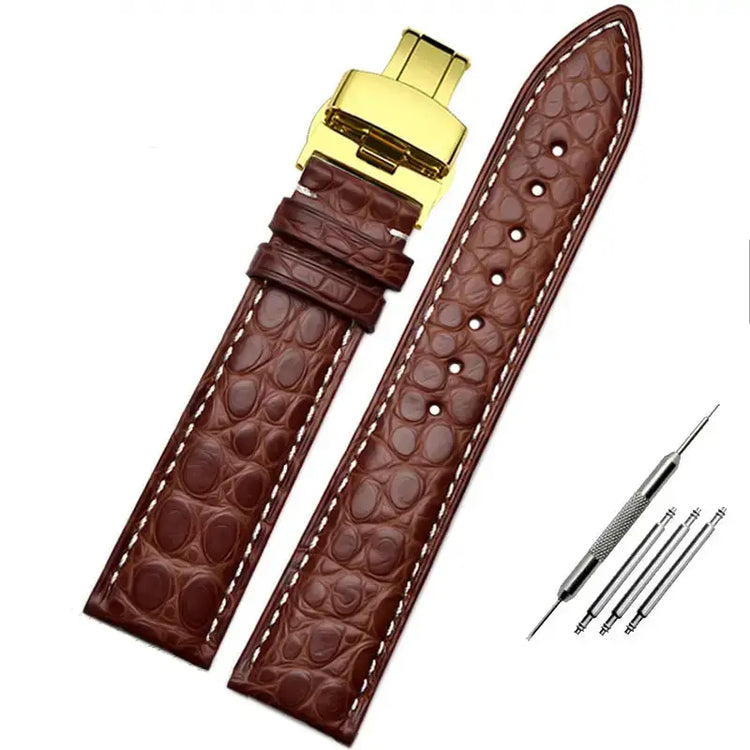 Premium Crocodile-Pattern Leather Watch Strap