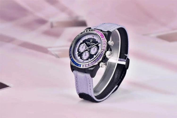 Automatic Mechanical Watch 40MM Rainbow Circle Multifunction Wristwatch Inspirational Watches