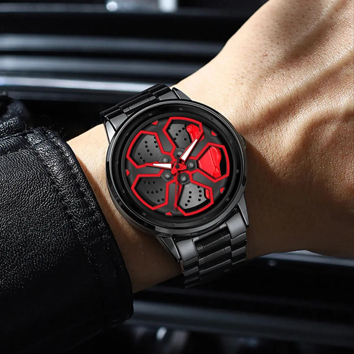 Original Wheel Rotating Black Fashion watches Inspirational Watches