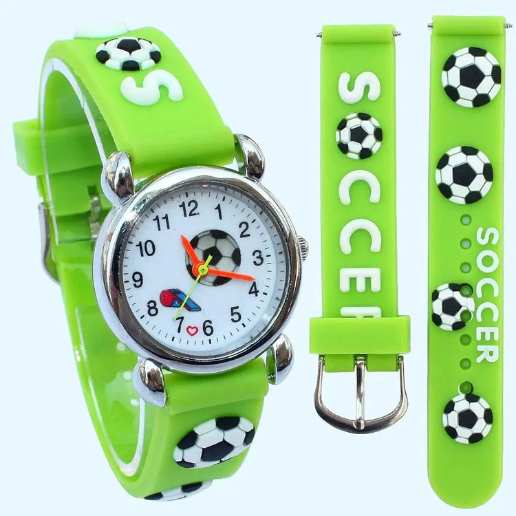 Sport Football Style 3D Watch Silicone Band Children Quartz Watch Boy Watch Girls Watch Cartoon Analog Wristwatch Inspirational Watches