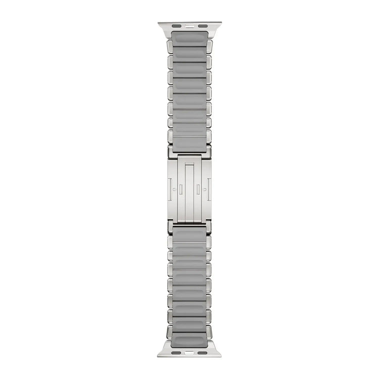 Titanium and Silicone Apple Watch Strap