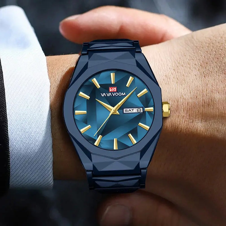 Geometric Stainless Steel Quartz Watch