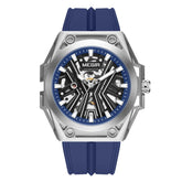 MEGIR Skeleton Dial Men Mechanical Watch Silicone Strap 316 Stainless Steel Case 50M Waterproof Automatic Wristwatches Men&