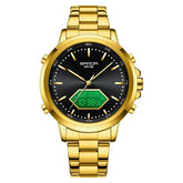 Dual Display Multi functional Night Light Waterproof Business Sports Watch Inspirational Watches