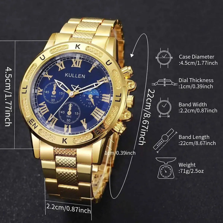 Luxury Large Dial Men Business Fashion Quartz Wristwatches - Inspirational Watches