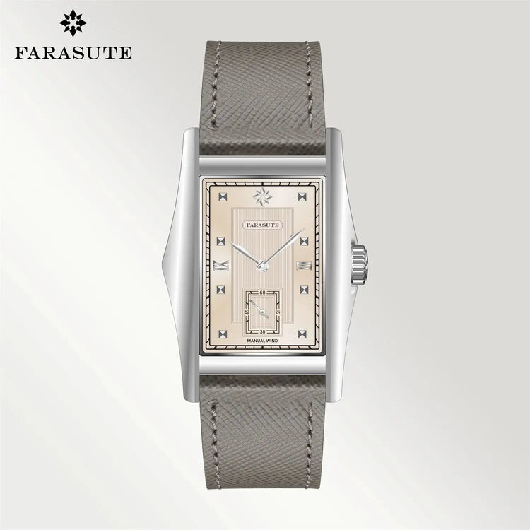 FARASUTE Creative Manual Square Customized Mechanical Movement Watch Men Luxury Sapphire Glass Small Second Wristwatches reloj Inspirational Watches