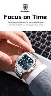 Square Fashion Man Waterproof Luminous Wristwatch Inspirational Watches