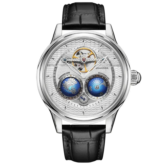 Dual Earth Rotating Waterproof Pilots 1963 Flywheel Wristwatches Inspirational Watches