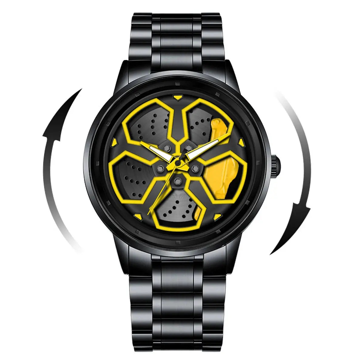 Original Wheel Rotating Black Fashion watches Inspirational Watches