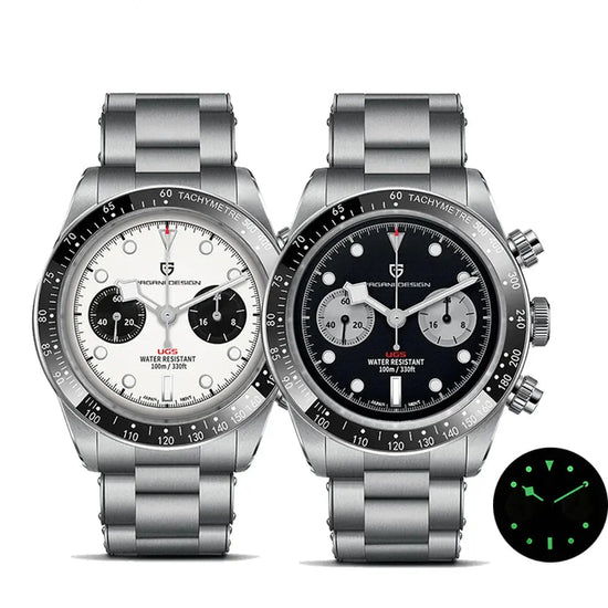 Panda Retro Sport Chronograph Luxury Quartz Watch For Men Sapphire mirror 10Bar Waterproof - Inspirational Watches