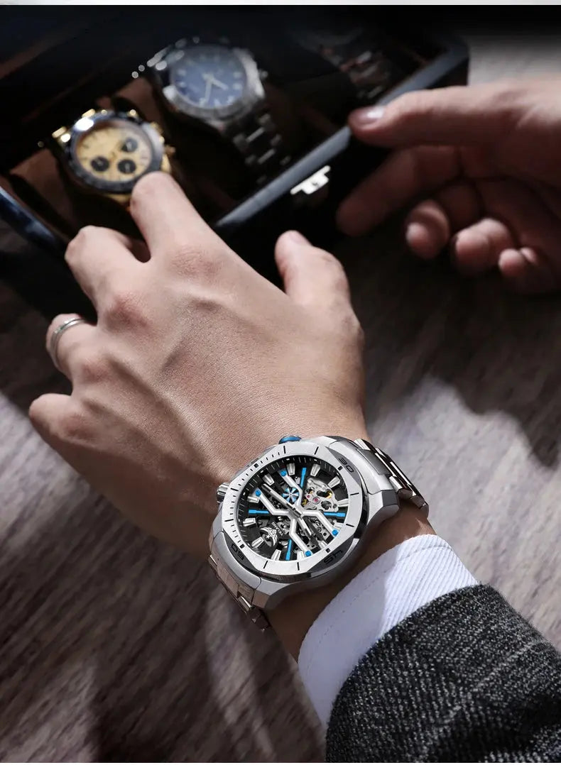 44mm Vintage Dial Luxury Sapphire Automatic Mechanical Waterproof Inspirational Watches