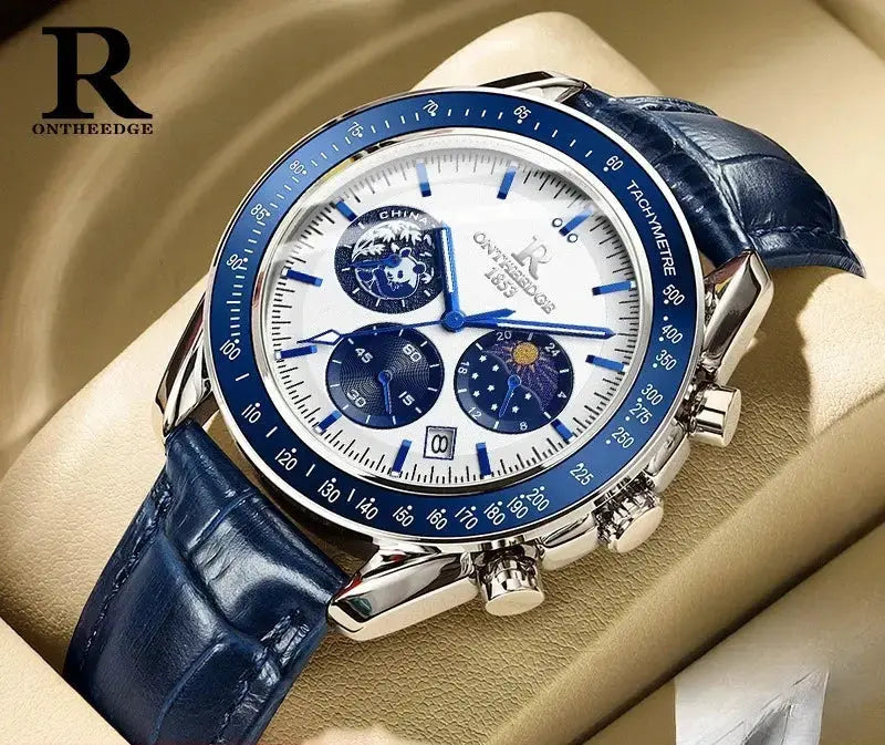 Chronograph Style Multifunction 6-Hand Big Dial Wristwatch for Business & Sports - Inspirational Watches