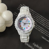 Analog Kids Watch Silicone Band Colorful Number Inspirational Watches