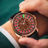 Wood Grain Mechanical Button Gambling Table Game Roulette - Inspirational Watches