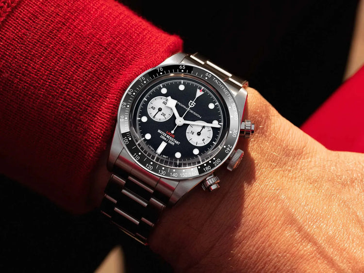 Panda Retro Sport Chronograph Luxury Quartz Watch For Men Sapphire mirror 10Bar Waterproof - Inspirational Watches