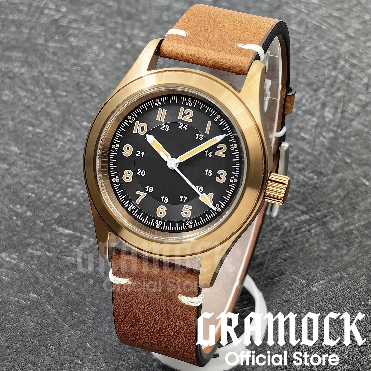 Retro Watch 200m Waterproof Leather Bracelet Domed Sapphire Pilot Dive - Inspirational Watches
