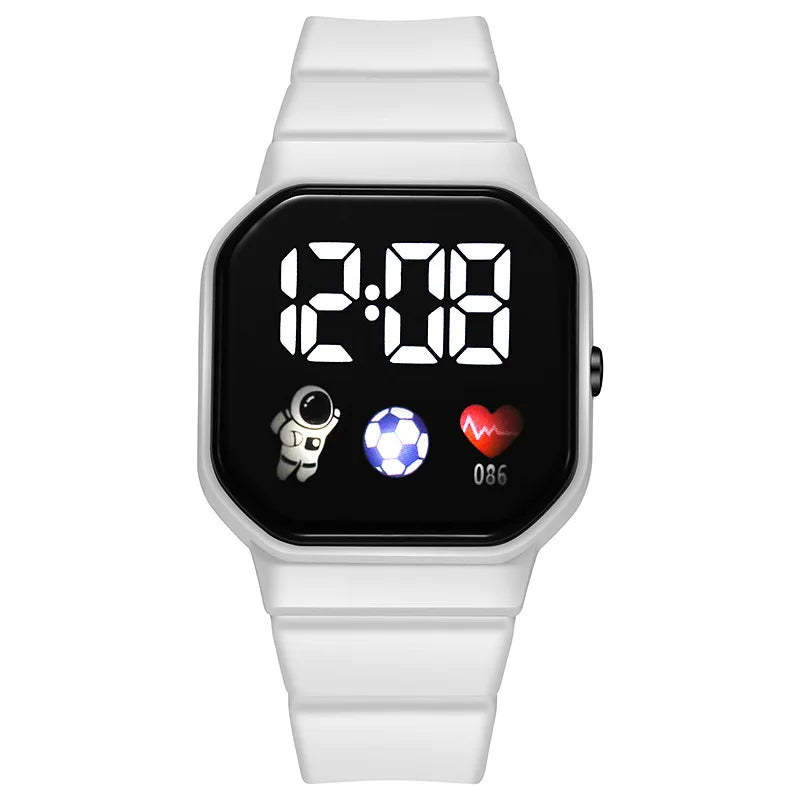Waterproof LED Digital Kids Sport Watch Silicone Strap Inspirational Watches