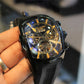 Reef Tiger 316L Stainless Steel Wine Barrel Automatic Watch Fashion Mulitfunction Tourbillon Mechanical Watches for Men RGA3069 Inspirational Watches