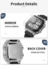 Digital Sports Luminous Multifunction Waterproof watch Inspirational Watches