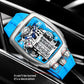 PINDU Men Automatic Watch 42mm Luxury Tonneau Mechanical Wristwatch Fashion Luminous 50M Waterproof Skeleton NH05 Inspirational Watches