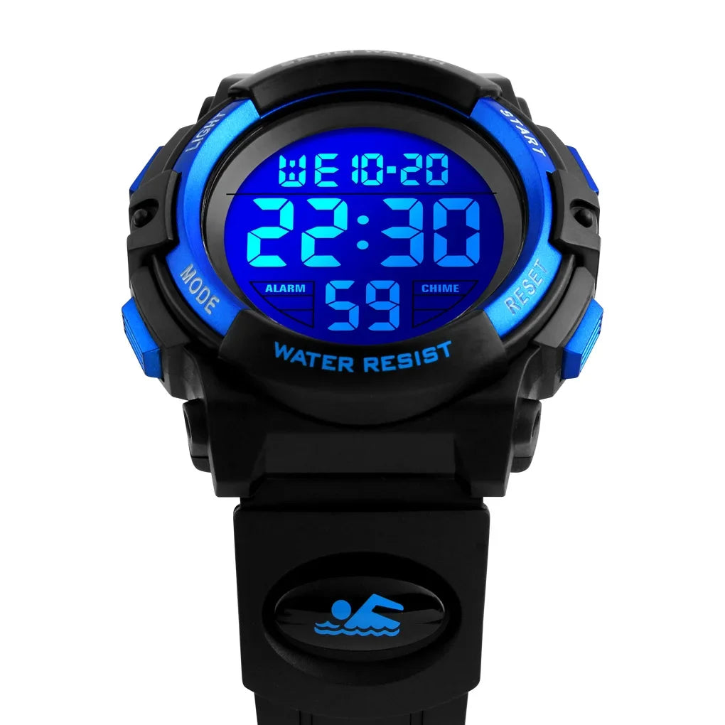 LED light Display Digital Alarm Clock 5Bar Waterproof Kids Sports Watch Inspirational Watches