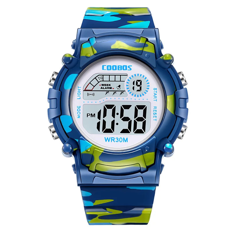 Multifunctional Kids Electronic Watch Color Luminous Dial Life Waterproof Inspirational Watches