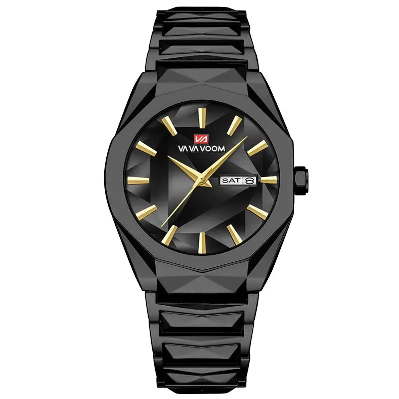 Geometric Stainless Steel Quartz Watch