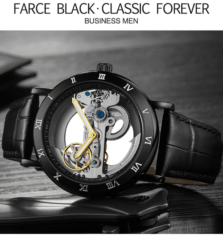 Mechanical Wristwatches Watches for Man Watches Golden Bridge Skeleton Automatic Mechanical Mens Watch reloj hombre montre homme Inspirational Watches