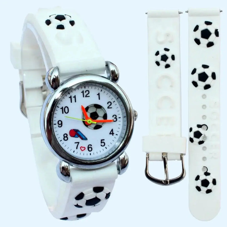 Sport Football Style 3D Watch Silicone Band Children Quartz Watch Boy Watch Girls Watch Cartoon Analog Wristwatch Inspirational Watches