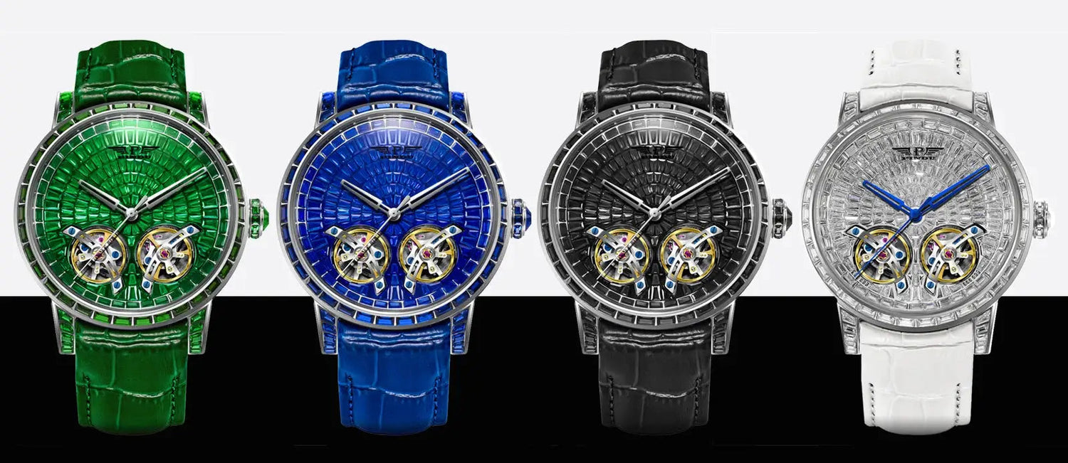 2026 PINDU Design New 46MM Diamond Mechanical Watch Men Top Luxury Double Flying Wheel Watch Sapphire Glass Waterproof Watch MEN Inspirational Watches