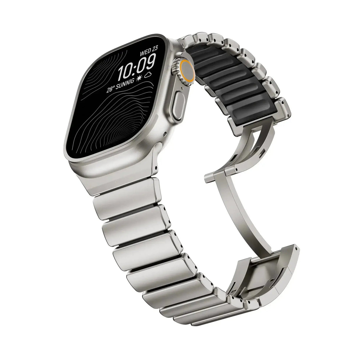 Titanium and Silicone Apple Watch Strap