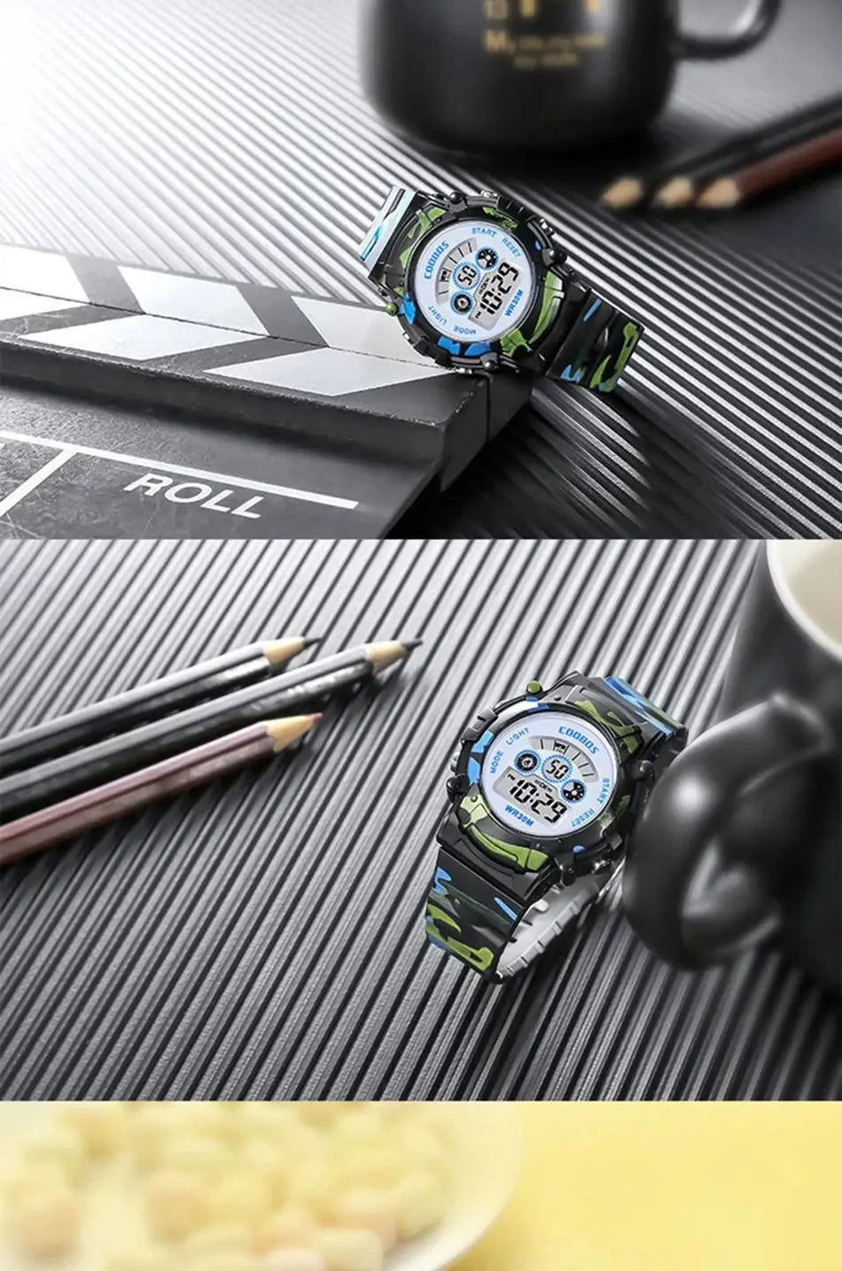 Waterproof Luminous Sport LED Digital Watches for Kids Inspirational Watches