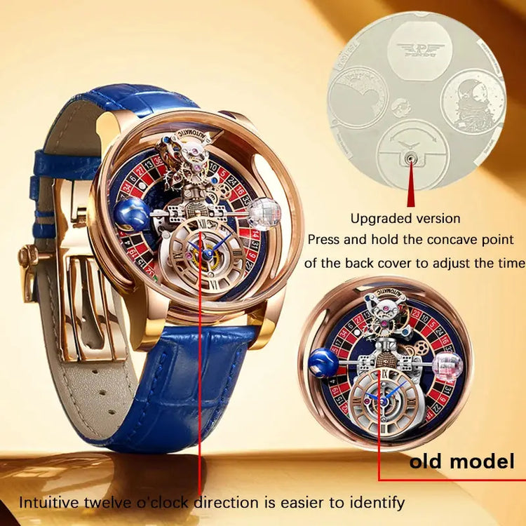 Relogio PINDU Fixed Roulette Watch Latest Design Quartz Watch Men Waterproof Leather Man Wristwatch Upgraded Version Inspirational Watches