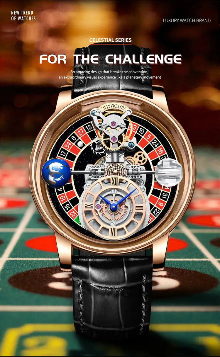 Relogio PINDU Fixed Roulette Watch Latest Design Quartz Watch Men Waterproof Leather Man Wristwatch Upgraded Version Inspirational Watches