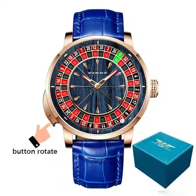 Wood Grain Mechanical Button Gambling Table Game Roulette - Inspirational Watches