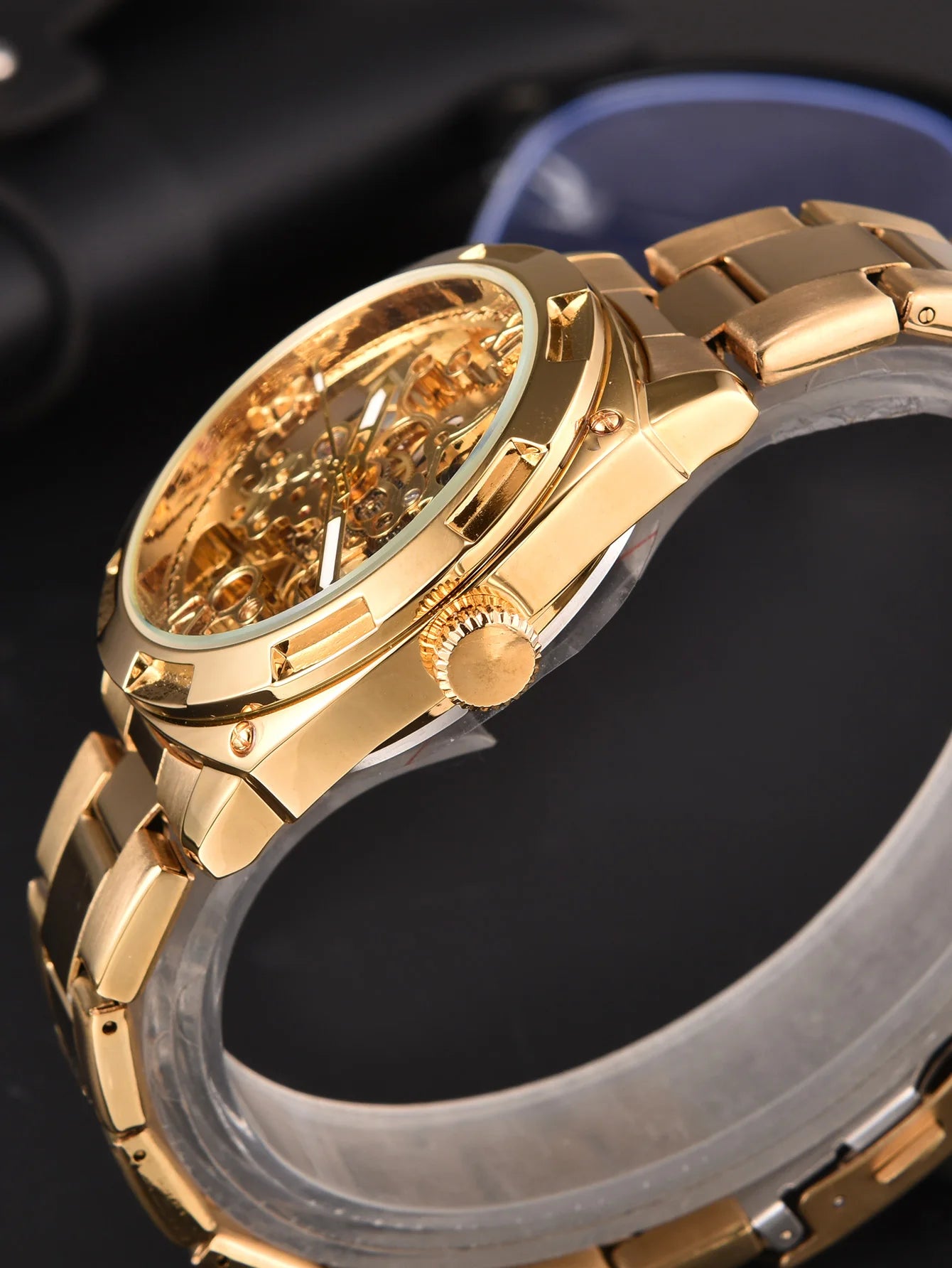 Men automatic watch luxury mechanical watches waterproof skeleton  wholesale stainless steel gift watch Inspirational Watches
