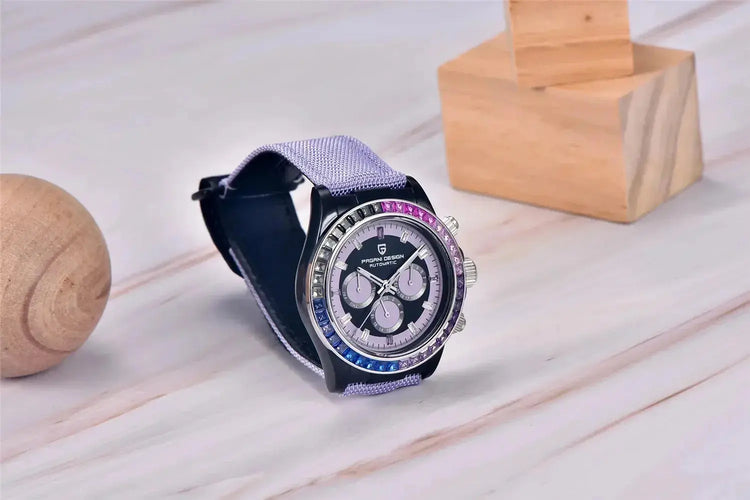Automatic Mechanical Watch 40MM Rainbow Circle Multifunction Wristwatch Inspirational Watches