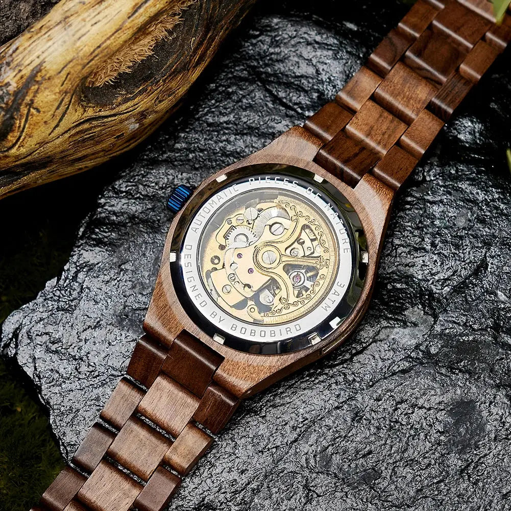 Automatic Watches Luxury Wooden Hollow Mechanical Watch Inspirational Watches