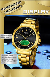 Dual Display Multi functional Night Light Waterproof Business Sports Watch Inspirational Watches