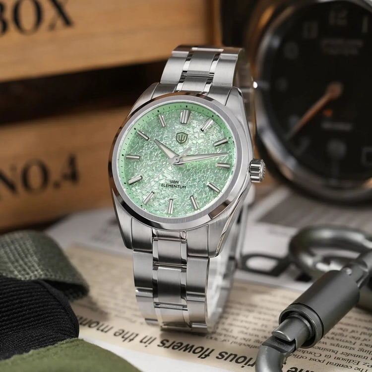 Watchdives WD0003C Quartz Watch VH31 Sweep Seconds Movement 38mm ice Crack Dial Sapphire Luminous 100m Waterproof Men Wristwatch Inspirational Watches